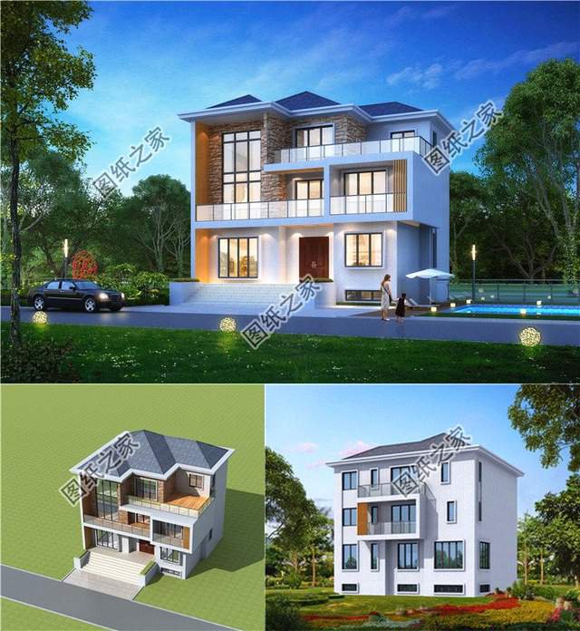 不帶羅馬柱的超現(xiàn)代三層別墅設(shè)計(jì)圖，這樣的風(fēng)格你愛(ài)了嗎