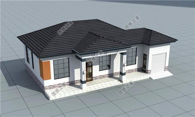 超大平多風(fēng)格一層別墅設(shè)計(jì)圖紙，真是有派又有面