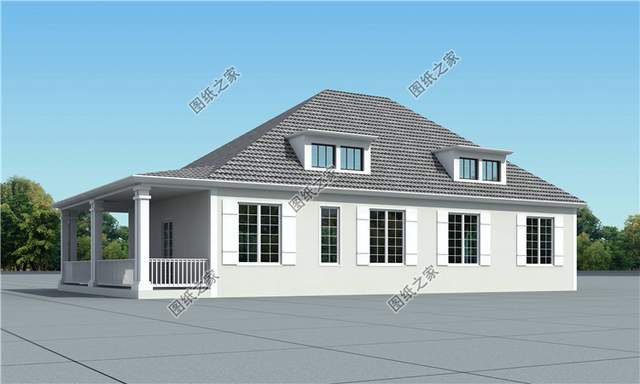 帶閣樓的一層別墅設計圖，用它養(yǎng)老溫馨又舒適