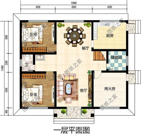 帶閣樓的一層別墅設計圖，用它養(yǎng)老溫馨又舒適