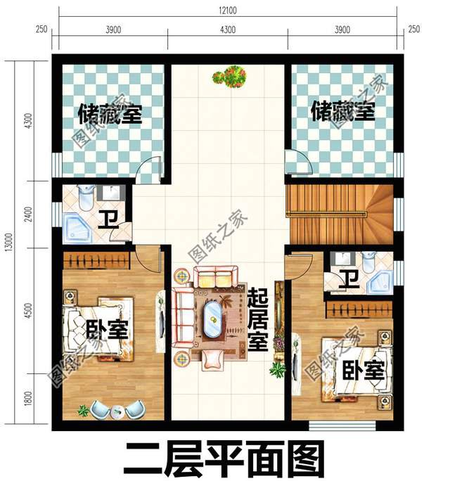 帶閣樓的一層別墅設計圖，用它養(yǎng)老溫馨又舒適