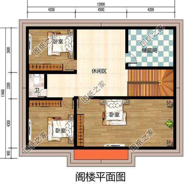 帶閣樓的一層別墅設計圖，用它養(yǎng)老溫馨又舒適