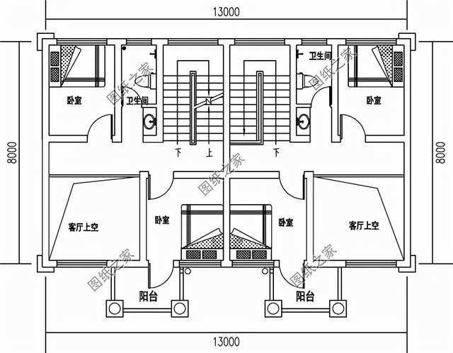 小戶型雙拼別墅自建房，連在一起的雙胞胎