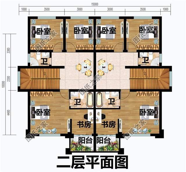 小戶型雙拼別墅自建房，連在一起的雙胞胎