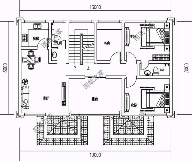 小戶型雙拼別墅自建房，連在一起的雙胞胎