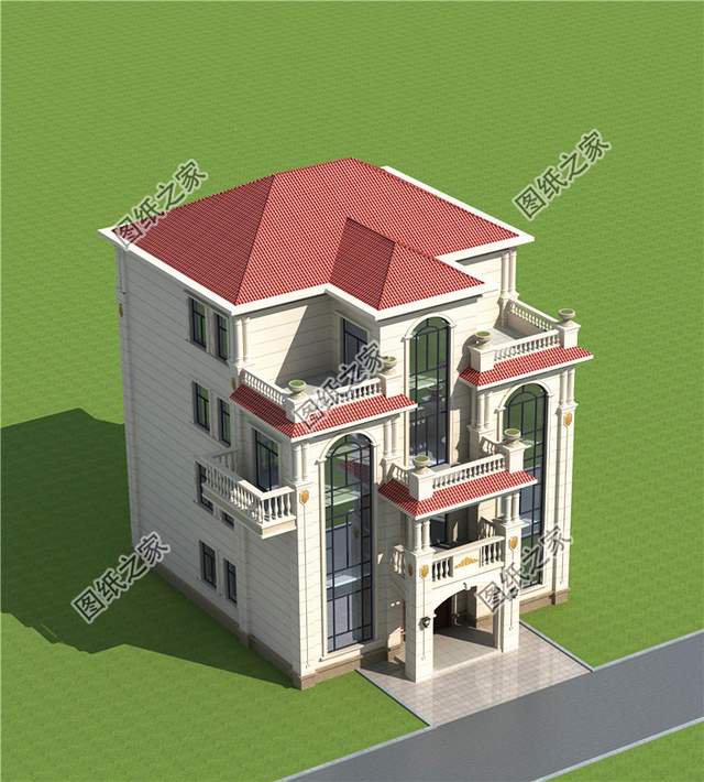 霸氣外漏的鄉(xiāng)村四層別墅設計圖，想低調(diào)都不行