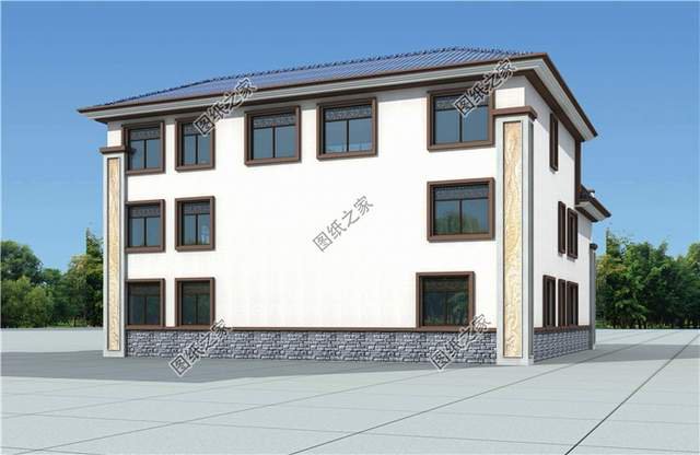 新中式三層四合院別墅設(shè)計圖，做民宿的首選