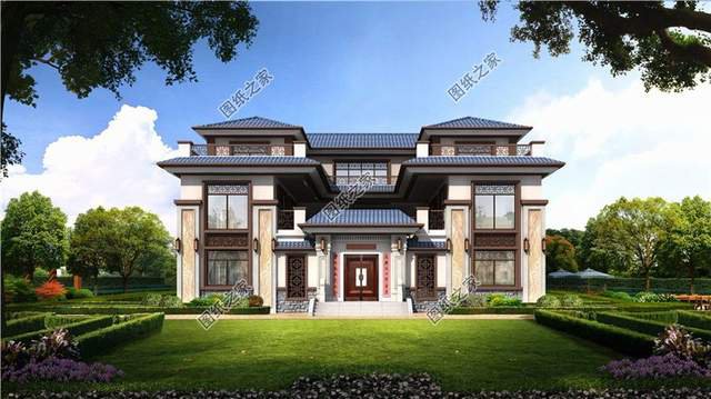新中式三層四合院別墅設(shè)計圖，做民宿的首選