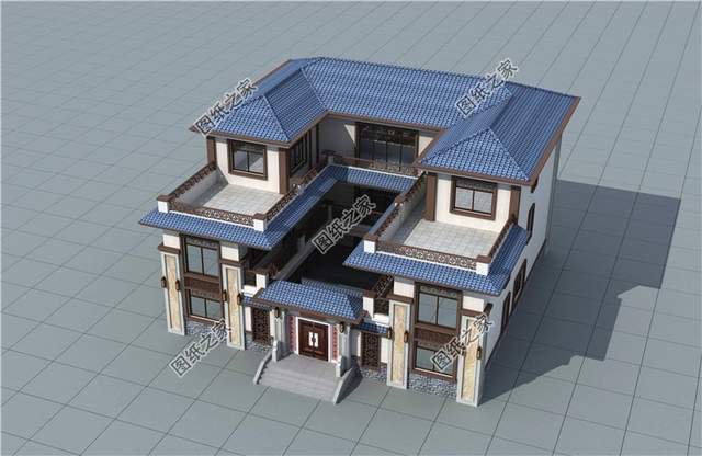 新中式三層四合院別墅設(shè)計圖，做民宿的首選