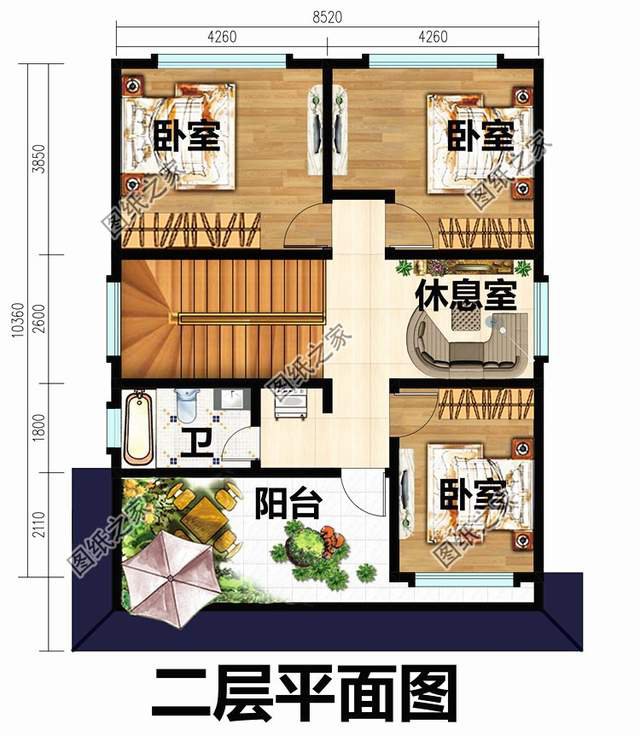 農(nóng)村宅地基小，開間8米左右的二層房屋設(shè)計(jì)圖滿足你的條件