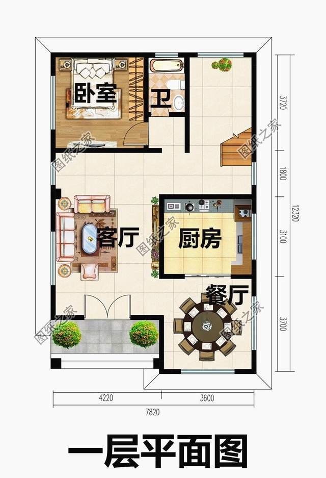 農村二層半自建房設計圖，在大而不俗的露臺上看日出日落