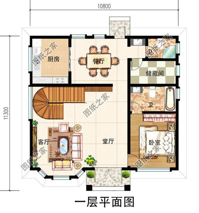 農村二層半自建房設計圖，在大而不俗的露臺上看日出日落