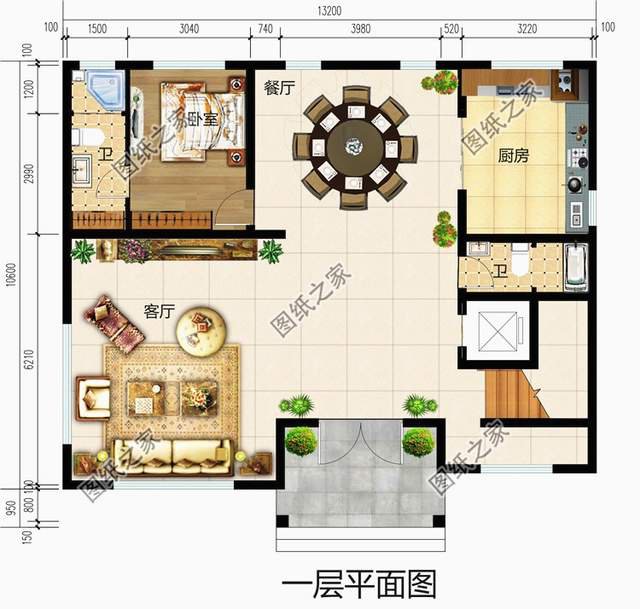 占地130平左右四層樓房設(shè)計圖，三代同堂都能住得過來