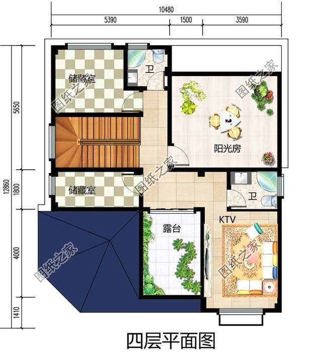 占地130平左右四層樓房設(shè)計圖，三代同堂都能住得過來