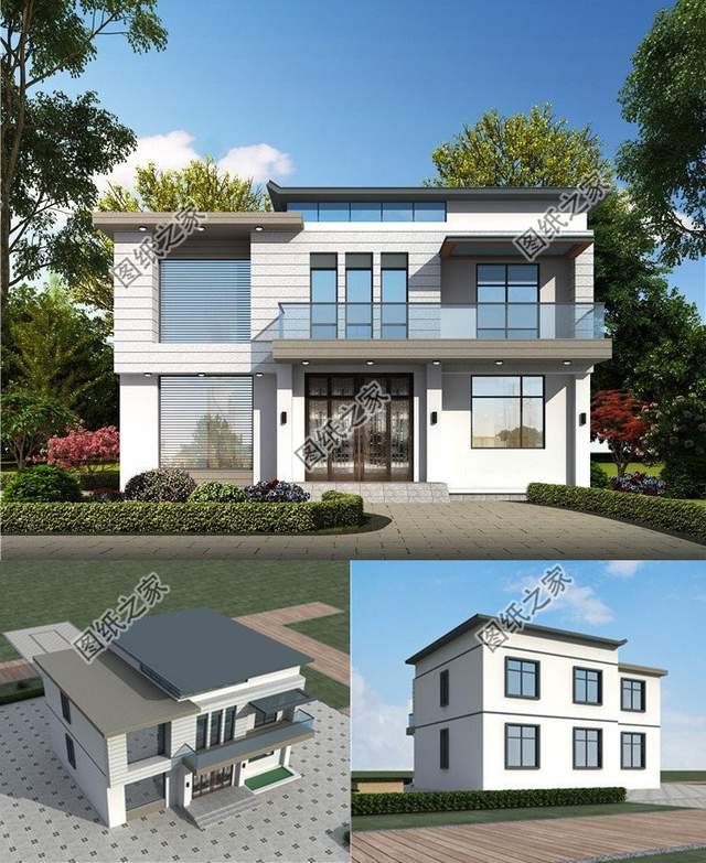 超現(xiàn)代二層房屋設(shè)計(jì)圖符合年輕人的審美，個(gè)性不張揚(yáng)，灑脫不隨性