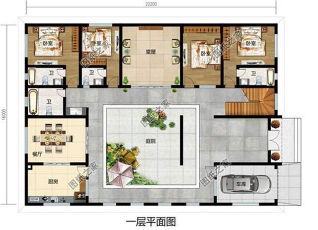 新中式二層四合院帶車庫，彰顯更高端的品質(zhì)生活