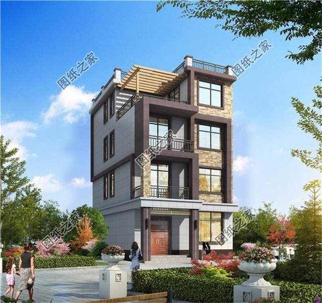 平屋頂四層迷你小別墅占地小功能全，再也不用擔(dān)心一家人不夠住了