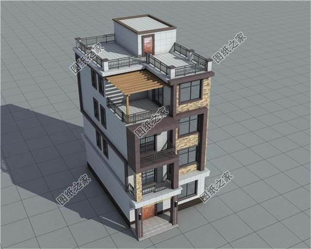 平屋頂四層迷你小別墅占地小功能全，再也不用擔(dān)心一家人不夠住了