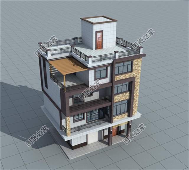 平屋頂四層迷你小別墅占地小功能全，再也不用擔(dān)心一家人不夠住了