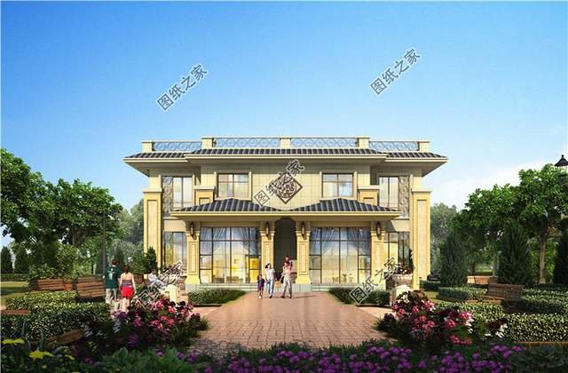 平屋頂雙拼農(nóng)村別墅，兄弟建房其利斷金，老人也會樂見其成