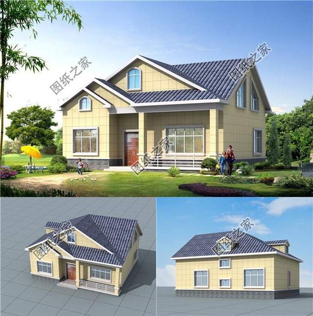 開(kāi)間12米×10米一層別墅設(shè)計(jì)圖紙，讓人一見(jiàn)傾心的田園別墅