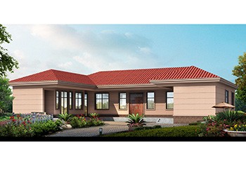 三合院L型一層平房設計圖紙及效果圖，簡約實用