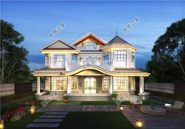 200平左右質(zhì)感十足的新農(nóng)村三層別墅設(shè)計圖，富貴之氣迎面而來