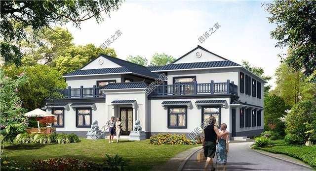 古韻十足的雙拼中式四合院別墅設(shè)計圖紙，寓意深遠地傳承建筑