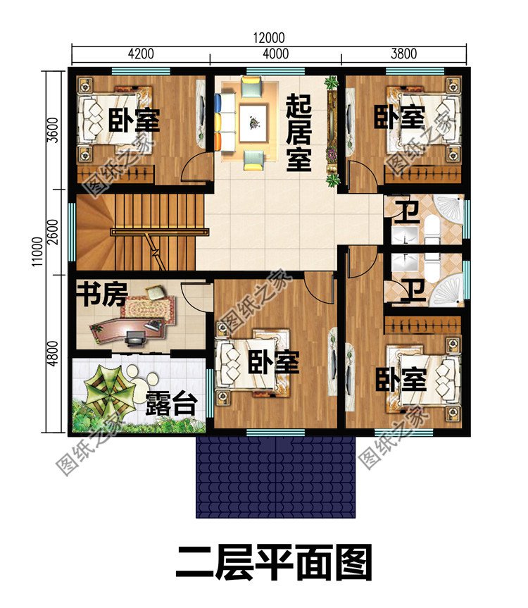 12×11米兩層農(nóng)村建房圖紙