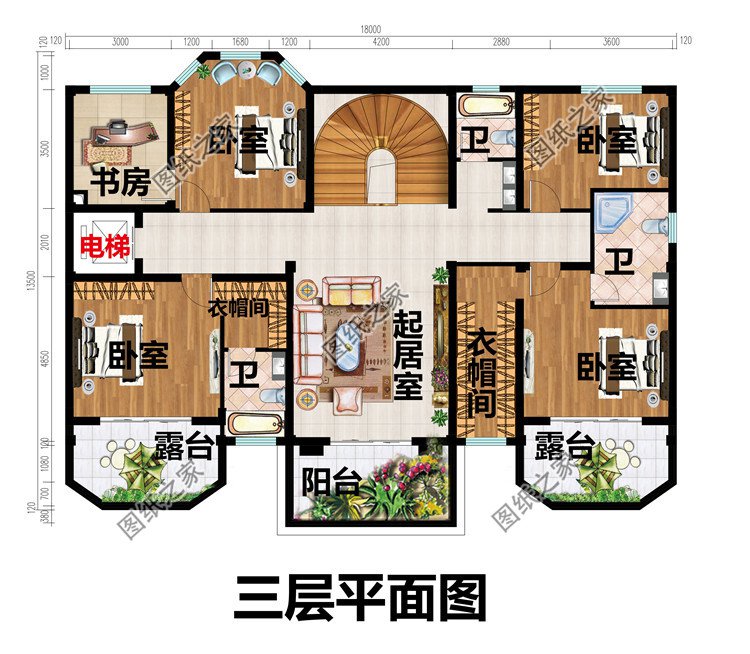 三層歐式獨(dú)棟別墅設(shè)計(jì)圖