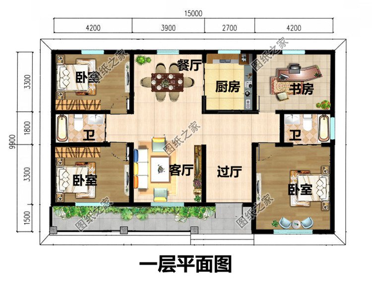 一層鄉(xiāng)村自建別墅設計