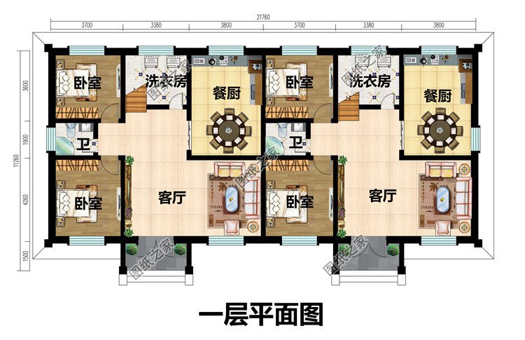 占地220㎡二層雙拼自建別墅