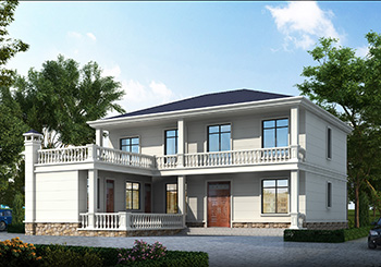 七字形二層別墅設(shè)計(jì)圖紙，二層廚房餐廳獨(dú)立戶(hù)型