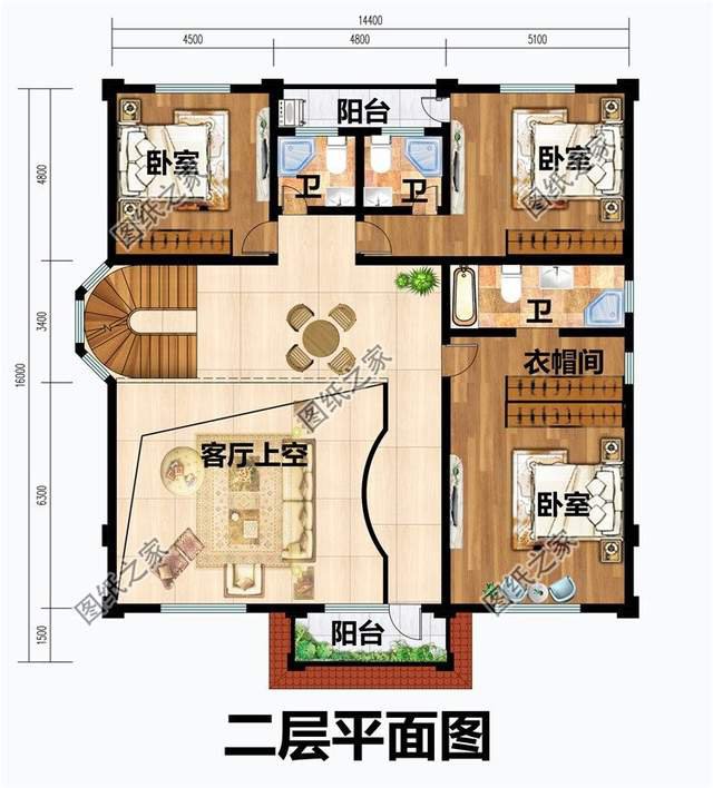 新農(nóng)村復(fù)式三層別墅戶型圖，不拘一格的豪華氣派，讓人贊嘆