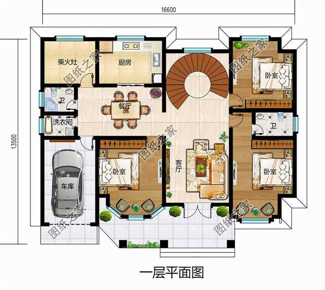 農(nóng)村別墅帶露臺(tái)和車(chē)庫(kù)，便捷生活就是方便自己