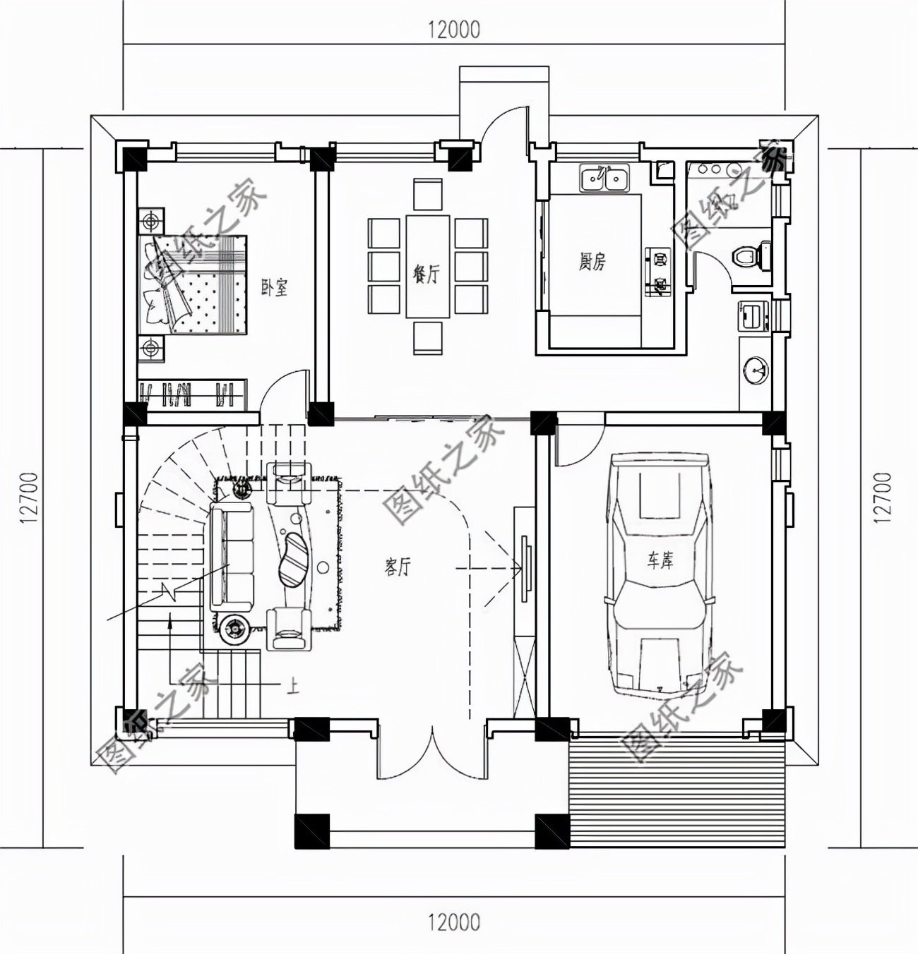 有陽臺四層樓房設(shè)計(jì)圖，生活的美好，賞月的舒適