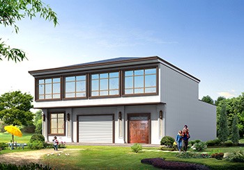 一層是商鋪的二層普通小樓設(shè)計(jì)圖，造型簡(jiǎn)單