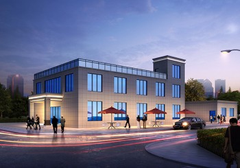 帶商鋪的酒店二層自建房子設(shè)計(jì)圖紙及效果圖