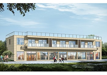 一排門面的二層自建房商鋪設(shè)計(jì)圖紙及效果圖