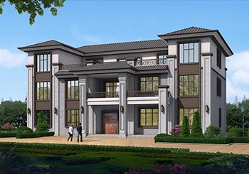 一層辦公二三層住宅的別墅設(shè)計圖紙及外觀效果圖