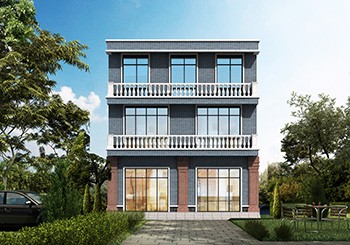 一二層是商品門面，三層是住宅的農(nóng)村自建房設(shè)計(jì)圖