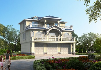 兩層半（三層）帶商鋪別墅設(shè)計(jì)圖，農(nóng)村自建房