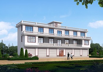 大開間小進深帶商鋪三層自建房子設(shè)計圖，一排門面