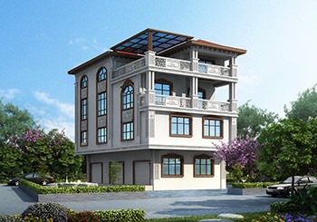 帶商鋪的小開間四層自建房別墅設(shè)計(jì)圖及效果圖