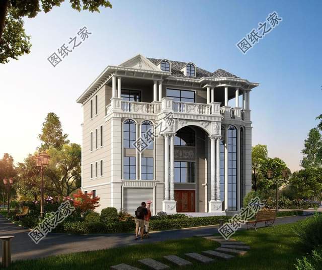 四層帶車庫(kù)別墅設(shè)計(jì)圖，出入方便還大氣