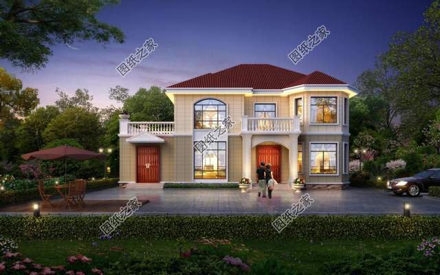 歐式帶露臺(tái)，夜空下靜謐的唯美優(yōu)雅