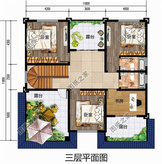 坡屋頂三層別墅，造型更豐富，冬暖夏涼好幫手