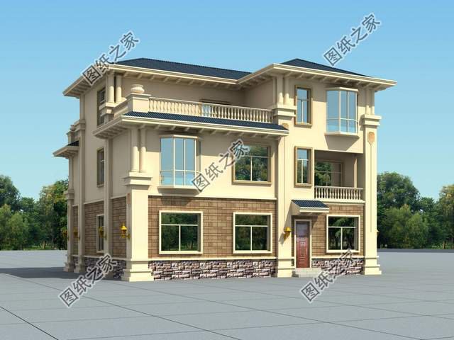 左右對(duì)稱的美，三層別墅的大氣舒適實(shí)用