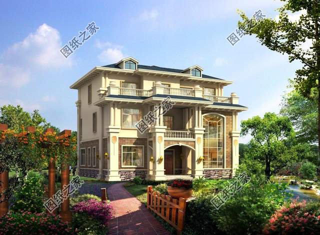 左右對(duì)稱的美，三層別墅的大氣舒適實(shí)用