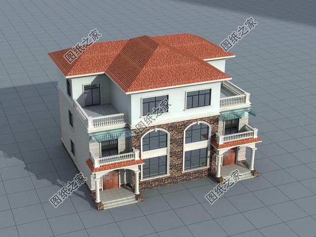 帶欄桿的雙拼別墅，兄弟齊心不分離，欄桿安全又大方